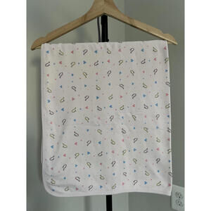 Janie & Jack Bird And Heart Print Swaddle Blanket, 100% Cotton